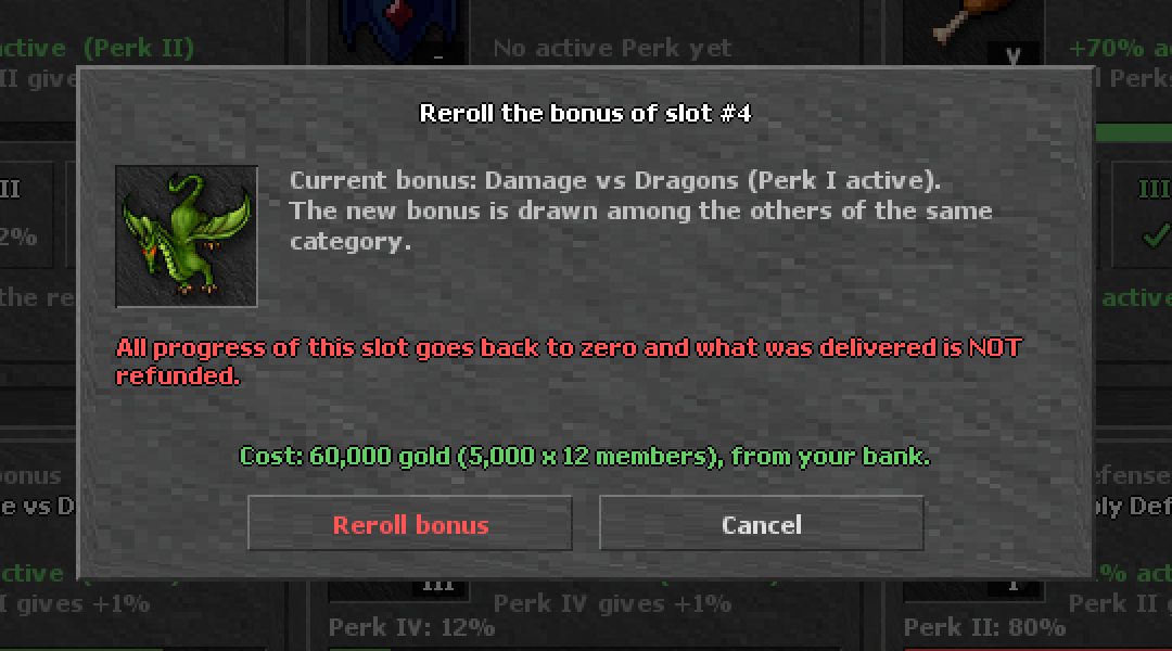 Only the founding leader rerolls, and the window asks before doing it.